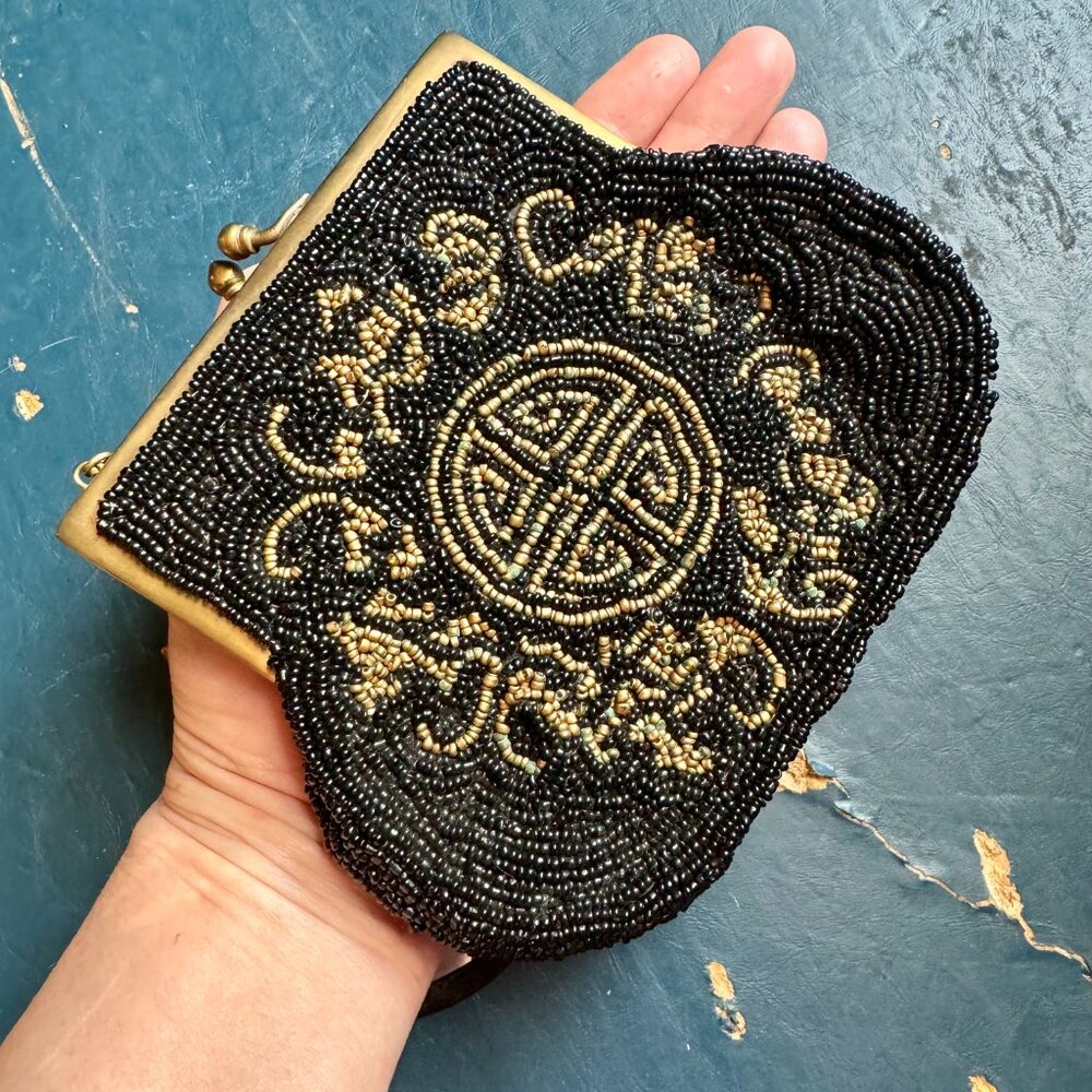 Vintage small beaded wallet coin purse roaring 20s style - Picture 9 of 12